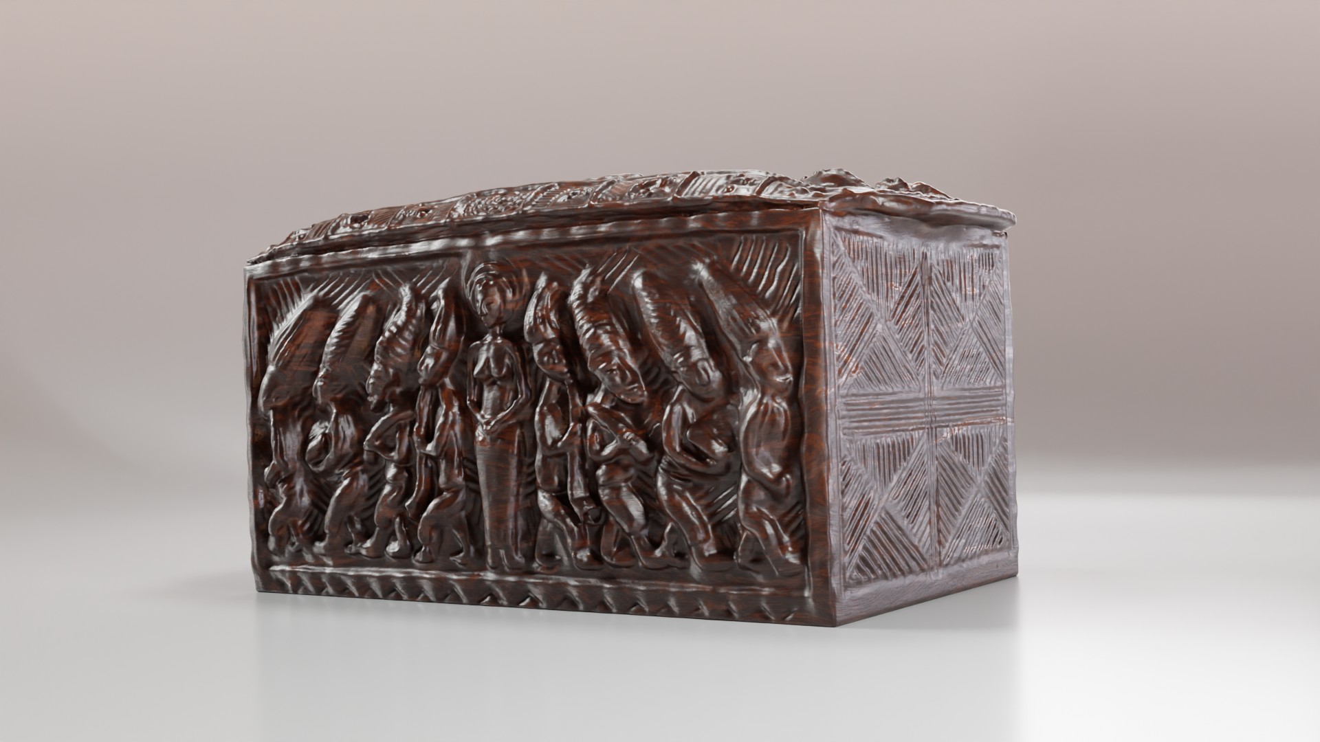 Featured artwork - Apoti Olowe carved wooden chest