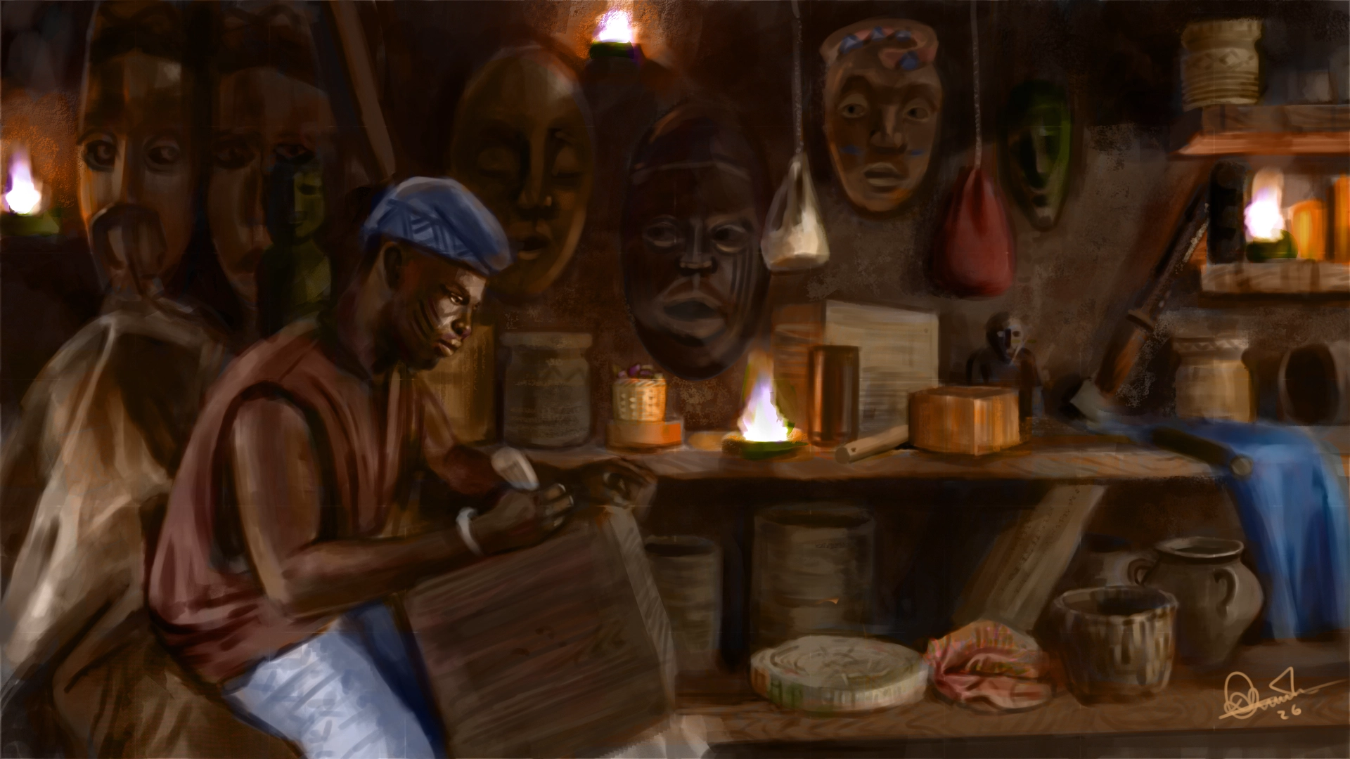 Chapter 4 painting entry for Ilé Agbẹgilérè